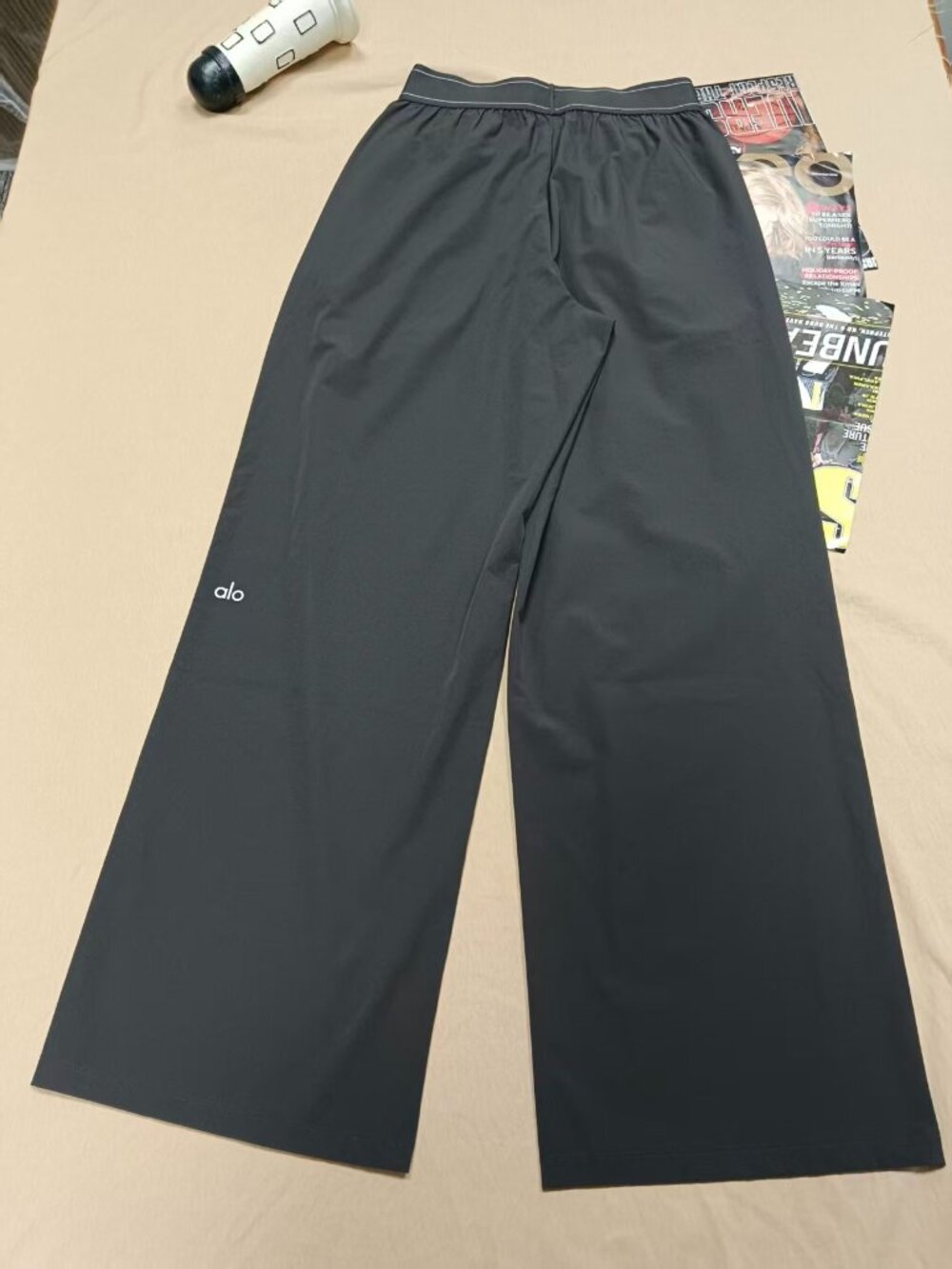ALO Yoga Suit Up Trouser🧈(Regular 30” Inseam) Dark Grey High Rise Wide Leg Pant - Picture 6 of 7